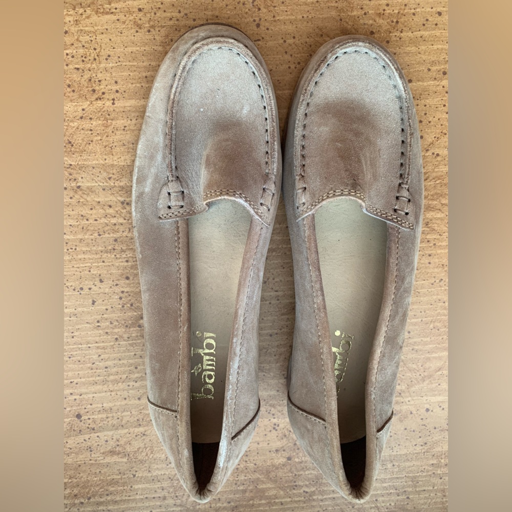 Bambi Leather Suede Vintage 90s Girls Shoes Light Brown Size 3